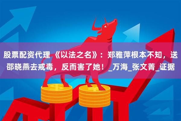 股票配资代理 《以法之名》：郑雅萍根本不知，送邵晓燕去戒毒，反而害了她！_万海_张文菁_证据